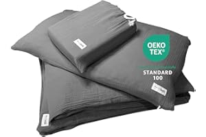 LeySi Bettwäsche 135x200 cm Doppelte Musselin 100% Baumwolle Allergiker Atmungsaktiv Öko-TEX 100 Zertifiziert Traumhaft Weich Kuschelig Bettbezug verdeckter Reißverschluss 2 teiliges Set