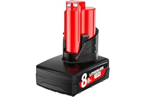 POWTREE 12 V 8,0 Ah akumulator zamienny do Milwaukee M12 Li-ion XC 48-11-2401 48-11-2402 48-11-2411 48-11-2420 48-11-2440