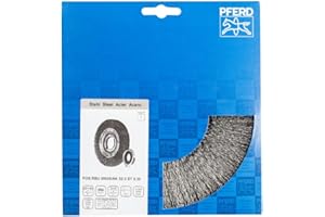 PFERD POS Rundbürste breit ungezopft RBU | Ø 200x25xvariable Bohrung Stahl-Draht-Ø 0,30 | 43701259 – für den Schleifbock