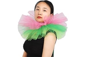 BLESSUME Viktorianische Rüsche Kragen Renaissance Mesh Clown Kragen Geschichtet Halskrause für Halloween, Karneval