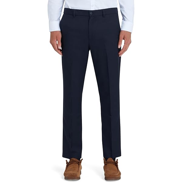 Mens Farah Trousers Classic Regular Fit Flat Front Slant