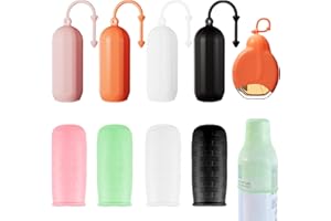 Zeuwets Manchons Anti-Fuite pour conteneurs de Voyage 8 PCS Housses élastiques de Voyage en Silicone pour Voyage Verrous Anti-Fuite Réutilisables pour Produits de Soins de la Peau, Shampoing