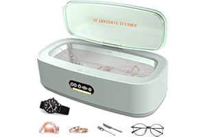 VENUSSAR Ultraschallreinigungsgerät Ultraschallreiniger Brillenreinigungsgerät 300ml, 45kHz, 4 Modi, für Brille Ohrringe Uhren Schmuck Ringe Halsketten Zahnprothese Rasierer