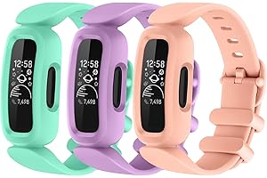 AMCC Straps compatible with Fitbit Ace 3 Strap for Kids, [3 Pack] Soft Silicone Adjustable Wristband Replacement Strap Boys Girls