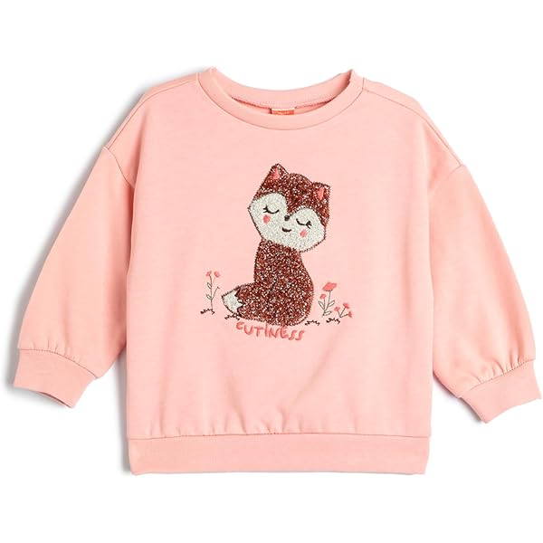 Koton Baby Mädchen Sweatshirt Langarm - 100% Baumwolle Mit Stickerei 6/9 Monate