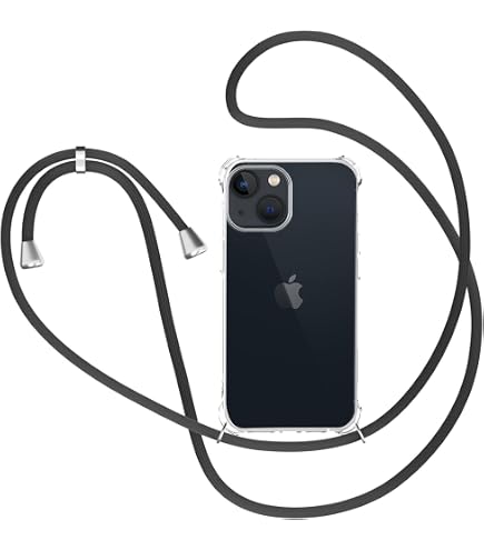 Cover Per IPhone 13 Pro 6,1 Pollici Con Disegno Sorriso E Cordino Regolabile (150 Cm), Silicone Morbido Antiurto, Custodia Estetica Con Laccio A Collo