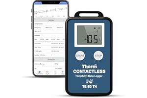 THERM LA MODE ThermElc TE-B3 TH Registrador de datos de temperatura y humedad inalámbrico con pantalla LCD, precisión de ±0,3 ℃, comparación de datos de varios dispositivos
