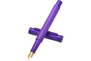 EROFA Stylo Plume Forêt Violet Plume Courbée Stylo Fude Calligraphie, Design Classique avec Convertisseur et Coffret Cadeau en Métal par Hongdian