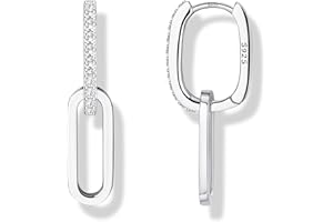 KRFY Ohrringe Silber 925 Creolen mit Anhänger für Damen, 18 Karat Vergoldet Zirkonia Geometrische Huggie Kleine Creolen Dreieck Ovale Ohrringe Creolen für Frauen