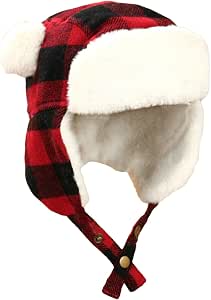 Y-BOA Inverno Cappello Lana quadretti Colbacco Bambino Bambini Nascondere  orecchie Berretto Sci caldo passamontagna multicolore nero rosso 52cm :  Amazon.it: Abbigliamento