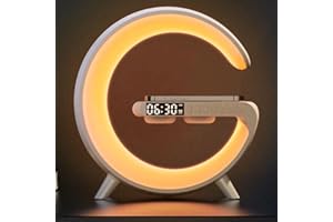 IBUGER Rhythm Atmosphere Lamp, Caricabatterie wireless Lampada da comodino Sunrise Wake-up Lamp Sveglia Lampada da comodino, Lampada intelligente con stazione di ricarica