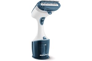 Morphy Richards Express Handheld Garment Steamer, Dual Steam Eco & Turbo, 35s Heat Up, No Ironing Board Needed, Kills Bacteria and Odours, Lint Brush & Creaser, 3m Cord, 1750W, White/Blue, 361000