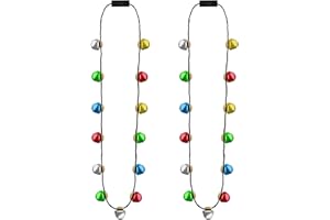 YUYWWAN Weihnachts Leuchtende Blinkende Halskette, 15.7in Light Up Weihnachtskette, Weihnachtsketten mit Lichtern Glöckchen für Männer Damen Kinder für Weihnachten Geburtstag Rave Party Begünstigt