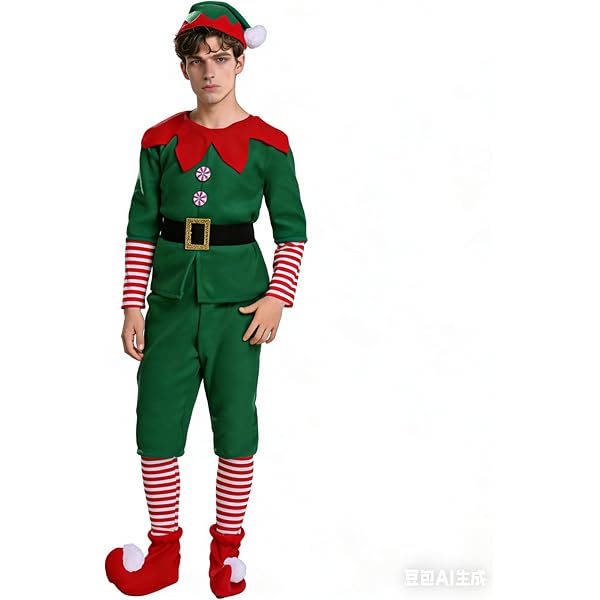 Generico Natale Set Famiglia Costumi Bambina Costume da Elfo Vestito Famiglia Bambini Ragazza Carnevale Gonna Cappelli Calzini Christmas Santa Costume