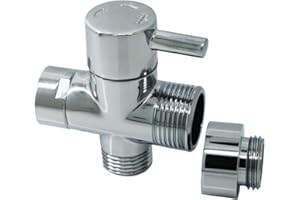 Shower Diverter Valve PHOEWON Brass Shower Adapter Shower Switch Chrome, 3-Way Shower Splitter for Bathroom, Kitchen