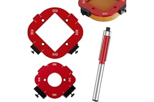 YIUWOD Jeu de 2 Gabarit de DéFonceuse à Rayon - Ensemble de 2 Gabarits de Routeur à Gabarit de Rayon - Gabarit de Rayon D'Angle 4 en 1-8 ModèLes R10 R15 R20 R25 R30 R35 R40 R50(Avec un Trimmer)