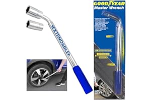 Goodyear Wheel Master Wrench Perfect for Removing and Fitting Wheel Nuts| Strong and Durable| Extends to 530mm| Complete with Sockets for 21-23mm and 17-19mm|Extra Long Handle Increases Torque
