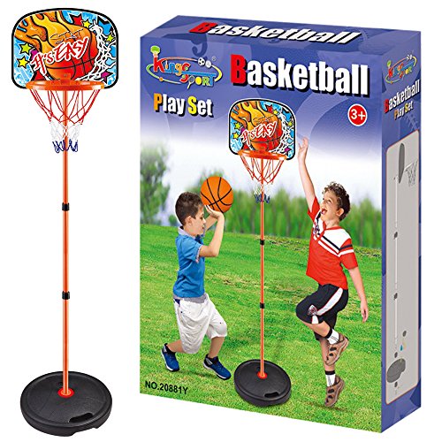 Canasta de baloncesto con base independiente, soporte ajustable de 161 cm, con tablero y red