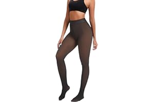 ZFSOCK Collant Polaire Thermique Femme: Legging Collants Hiver Effet Translucide Taille Haute Sculptante Chauds et Élastiques - Parfaits avec Robe Jupe ou Bottes 1 Paire M-XL
