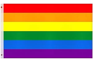 Esportic Tęczowa flaga, LGBT, tęczowa flaga Gay, flaga LGBT, odporna na warunki atmosferyczne, tęczowa flaga Pride, flaga Lesbian Gay Parada, dekoracja domu, 150 x 90 cm