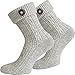 Produktbild Trachten-Umschlagsocken im Landhaus-Stil - mit aufwändiger Applikation Farbe Silbermelange mit Trachten-Knopf Größe 43/46