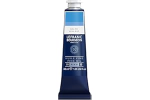 Lefranc Bourgeois 301774 Pintura al óleo fina de calidad, resistente a la luz y de consistencia uniforme, tubo de 40 ml, ideal para lienzos y tableros de pintura, azul real