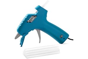 Heißklebepistole Tilswall, Klebepistole mit Transparente Heißklebesticks 7mm x 100mm für Schule, DIY Kunst, Handwerk und Schnelle Reparaturen in Haus, 20W Heissklebepistole (Blau)