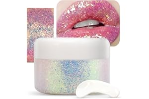 GOCBOBO Paillette Gel Pour le Corps, Paillettes Maquillage, Gel Paillettes Visage, Utiliser Pour Gel Auto-AdhéSif Paillettes Glitter Chunky pour Halloween, Carnaval, NoëL, FêTe