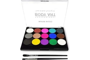 OGIMA Body Painting Face Paint Kit, 15 color Professional Palette Washable with Brush for Kids Art Show Halloween Party Colsplay Makeup Body Festive (15 color)