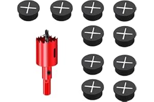 DuDuZui 10 szt. 25 mm przelotka na biurko, osłona otworu na biurko, organizer kabla biurowego i domowego, przelotka ścienna z 1 otwornicą (czarna, 25 mm)