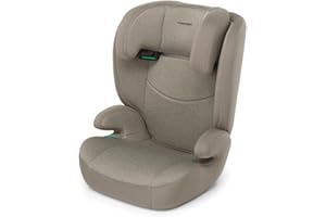 Foppapedretti Seggiolino Auto Clever I-Size, per bambini da 100 a 145 cm di altezza, 3-12 anni, conforme ECE R129, Fissaggio a 3 punti, Comford Kid Pad, Poggiatesta Regolabile 12 altezze, Sand
