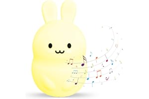 Anivet Luz nocturna infantil con maquina RUIDO BLANCO BEBE | Luz Quitamiedos infantil Música Relajante | Lampara Roja nocturna Melatonina y Musica para Dormir | White noise machine