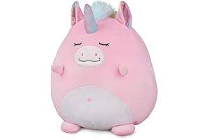 Marsjoy 20,3 cm Rosa Einhorn Plüschkissen Spielzeug Squishy Kuscheltier Plüschkissen Niedliches Einhorn Kuscheltier Kawaii Weiches Kissen für Mädchen Kindertag Geburtstage Weihnachten