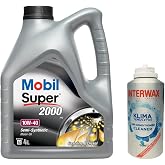 Mobil Super 2000 X1 10W40 Motor Yağı 4 L + 03047 İnterwax Klima Temizleyici