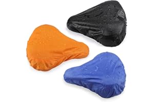 flintronic Bike Seat Cover, 2 Packs Waterproof Bike Saddle Covers, Large Dust Cover Cycle Seat Cover, Compatible with for Mountain, Road Exercise and Cruiser Bikes - Bike Accessory(Black&Blue&Red)