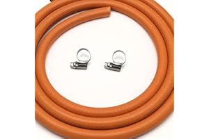 Huddersfield Gas 2m Butane/propane LPG Gas Hose 8mm internal bore with 2 clips