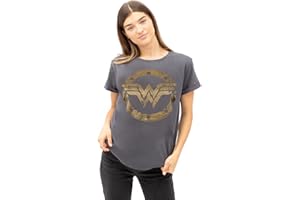 DC Comics Women's Wonder Woman Metallic Logo T-Shirt