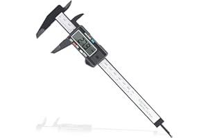 TALIFOCA Calibro digitale 150 mm/6'' in fibra di carbonio con retroilluminazione LCD per misurare lunghezza, distanza, altezza e spessore, per uso esterno, passi e profondità in interni
