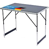 GOODS+GADGETS&reg; Height Adjustable Folding Table &ndash; 30 kg, 100 x 60 cm | Heavy duty aluminium, 4 heights (72&ndash;93 cm), folded 3 cm