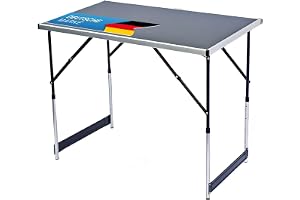 GOODS+GADGETS® Hopfällbart Bord – 30 kg, 4 Höjdlägen, 100x60 cm | Campingbord i aluminium – höj- och sänkbart, 4,7 kg lätt, hopfällt 60x60x8 cm – marknadsbord, tapetseringsbord