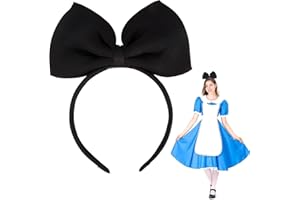 BABYZOCO Cinta para el cabello con lazo de satén negro, diadema decorativa grande, accesorios para el cabello, Satén, Negro