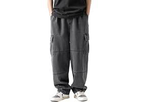 GEFOMUOFE Jean baggy hip hop pour homme - Jambe large - Jean Y2k - Printemps - Années 90 - Vintage - Vieux délavé - Pantalon de travail streetwear - Pantalon de loisirs