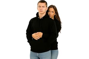 GIFT HUB Black Hoodies For Men & Women UK - Unisex Plain Work Christmas Jumpers For Men and Women - Workwear Cotton Pullover Sweatshirt For Personal Use and Gifts