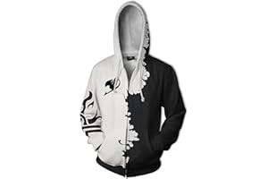 JIMINHOPE Anime Fairy Tail Sudadera con Capucha End Natsu Sudadera con Cremallera Gray Fullbuster Pullover Erza Jellal Cosplay Sudadera con Capucha de Manga Larga