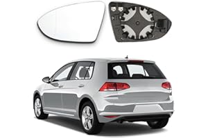 BONRYAN Geeignet für Golf 7 Spiegelglas Links Fahrerseite Beheizbar Asphärisch mit Trägerplatte