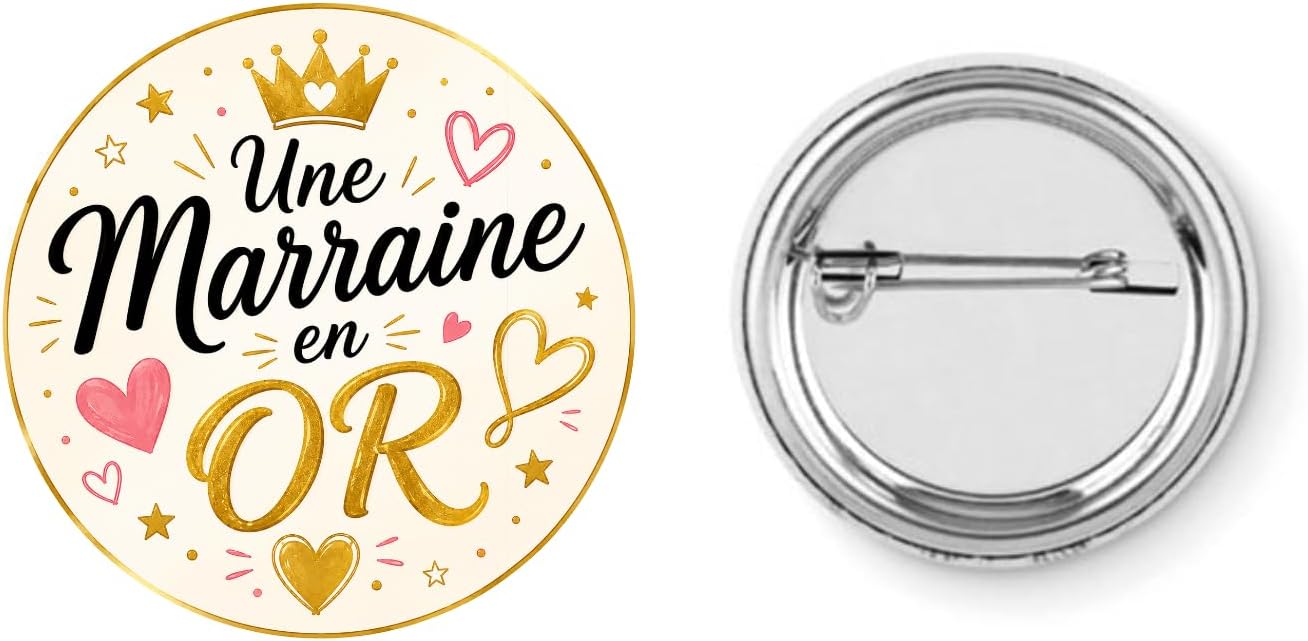Faut-il Acheter le Badge pins 37 mm Une Marraine en Or Broche Ro (Sélection) ? Notre Avis