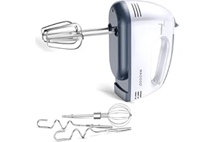 WADODO 200W Electric Hand Mixer – 7-Speed Kitchen Mixer Small Food Mixer with 304 Stainless Steel Beaters, Dough Hooks & Whisk for Baking Cakes, Cookies & Cream
