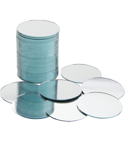 100 Petits Miroirs Ronds Pour Mosaïque Et Déco – 2x2cm, Verre Véritable, Bords Lisses
