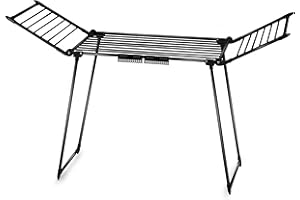 ‎MASSIDO Massido Clothes Airer Extendable Space-Saving Clothes Dryer Clothes Dryer Stand Stable Stand Dryer with Non-Slip Feet Drying Surface 19 m Debora Black 174 x 61 x 108 cm