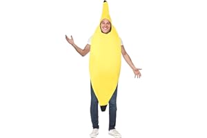 Smiffy's Adult Unisex Banana Costume, Jumpsuit, Funny Side, Serious Fun, One (US)